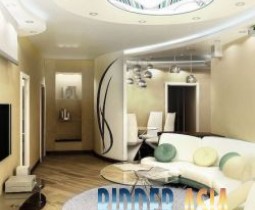 Дизайн квартиры с потолочными светильниками