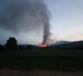 Сильный пожар начался в Риддере вчера вечером